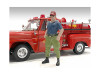 Firefighters 6 piece Figure Set 4 Males 1 Dog 1 Accessory 1/24 Scale Models American Diorama 76418-76419-76420-76421