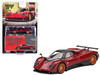 Pagani Zonda F Rosso Dubai Red Metallic Black Top Limited Edition 3000 pieces Worldwide 1/64 Diecast Model Car Mini GT MGT00382