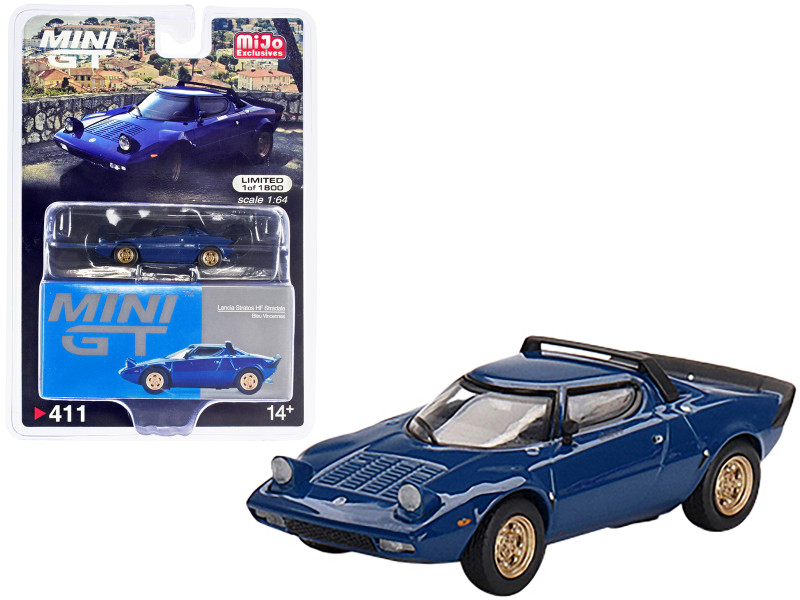 Lancia Stratos HF Stradale Bleu Vincennes Blue Limited Edition 1800 pieces Worldwide 1/64 Diecast Model Car True Scale Miniatures MGT00411