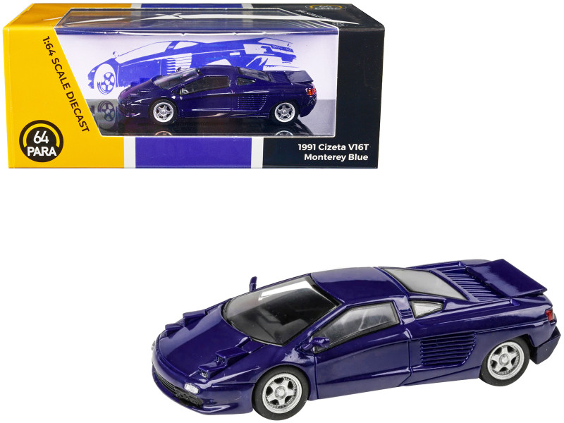 1991 Cizeta V16T Monterey Blue 1/64 Diecast Model Car Paragon Models PA-55502