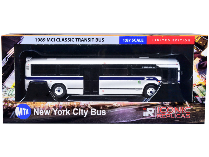 1989 MCI Classic Transit Bus MTA New York Q11 Subway-Queens Blvd. MTA New York City Bus Series 1/87 Diecast Model Iconic Replicas 87-0393