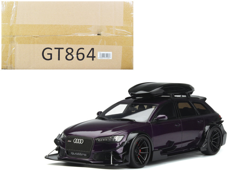 Audi RS6 Avant C7 Body Kit Purple Metallic Ski Box 1/18 Model Car GT Spirit GT864