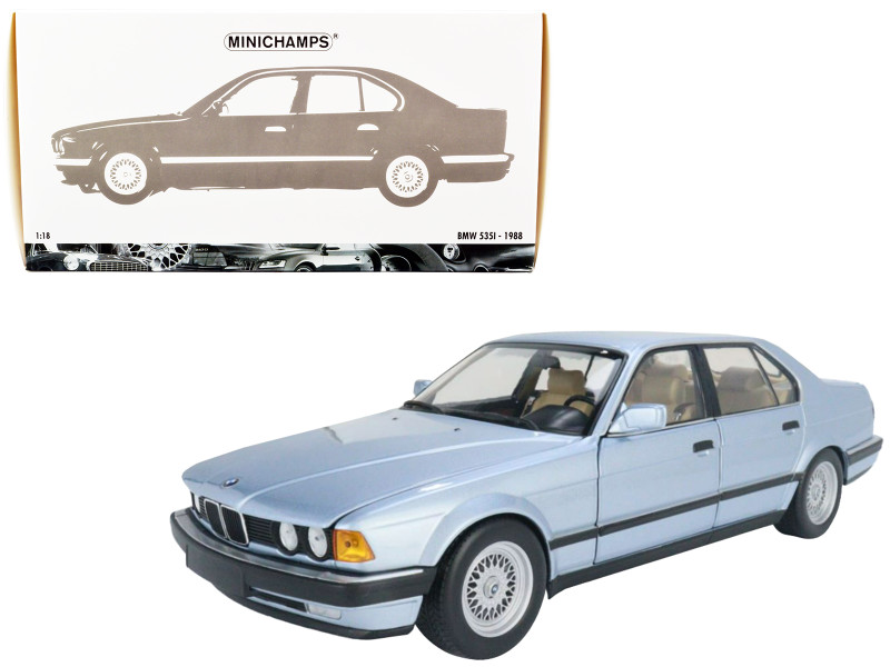 1986 BMW 730i E32 Light Blue Metallic 1/18 Diecast Model Car Minichamps 100023008