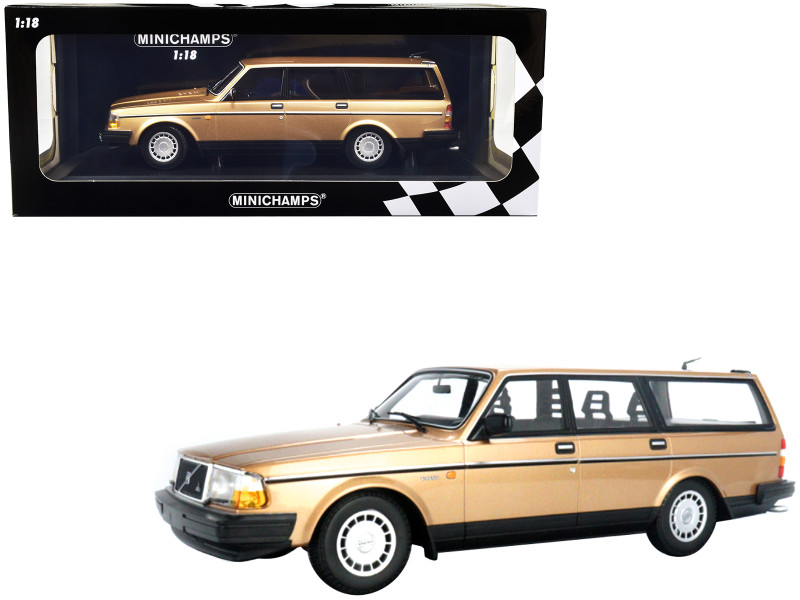 1986 Volvo 240 GL Break Gold Metallic Limited Edition 402 pieces Worldwide 1/18 Diecast Model Car Minichamps 155171415