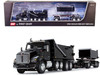 Kenworth T880 Quad-Axle Dump Truck Rogue Transfer Tandem-Axle Dump Trailer Black 1/64 Diecast Model DCP/First Gear 60-1276