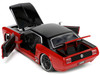 1965 Ford Mustang Custom Red Black Bigtime Muscle Series 1/24 Diecast Model Car Jada 34202