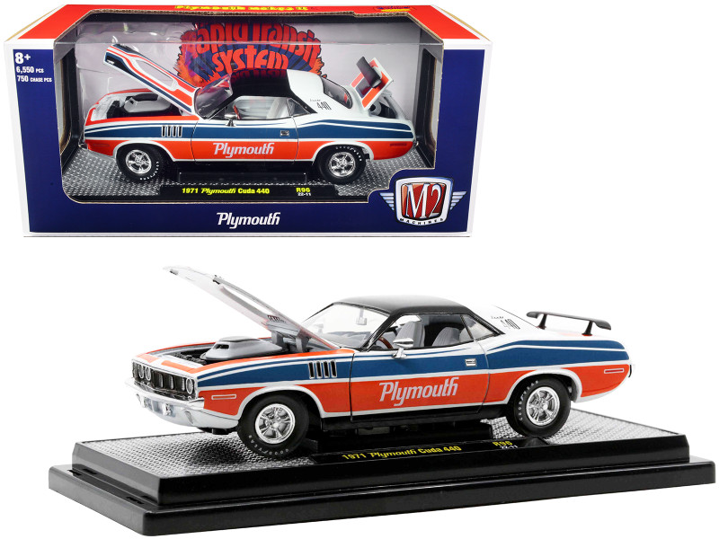1971 Plymouth Hemi Cuda VP Racing 50 Years Blue with Yellow Sides