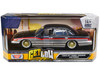 1993-1997 Ford Crown Victoria Lowrider Black Metallic Silver Red Stripes Get Low Series 1/24 Diecast Model Car Motormax 79024