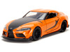 Han's Mazda RX-7 Orange Metallic Matt Black Toyota GR Supra Orange Metallic Black Hood Set 2 pieces Fast & Furious Series 1/32 Diecast Model Cars Jada 32910