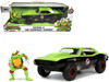 1967 Chevrolet Camaro Offroad Bright Green Matt Black Dirty Version Raphael Diecast Figure Teenage Mutant Ninja Turtles Hollywood Rides Series 1/24 Diecast Model Car Jada 33386