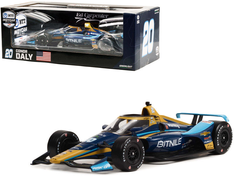 Dallara IndyCar #20 Conor Daly BitNile Ed Carpenter Racing NTT IndyCar Series 2022 1/18 Diecast Model Car Greenlight 11162