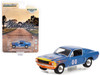 1968 Ford Mustang GT Fastback #00 Blue Metallic Flames Graphics Hobby Exclusive Series 1/64 Diecast Model Car Greenlight 30328