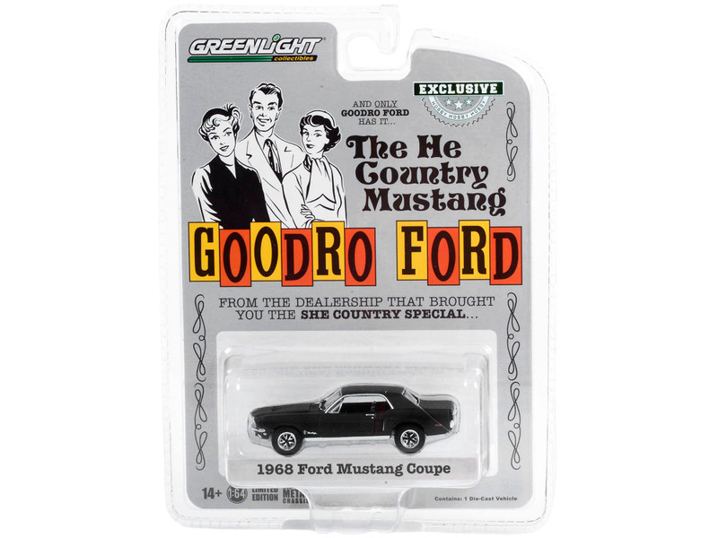 1967 Ford Mustang Stealth Matt Black He Country Special Bill Goodro Ford Denver Colorado Hobby Exclusive Series 1/64 Diecast Model Car Greenlight 30354