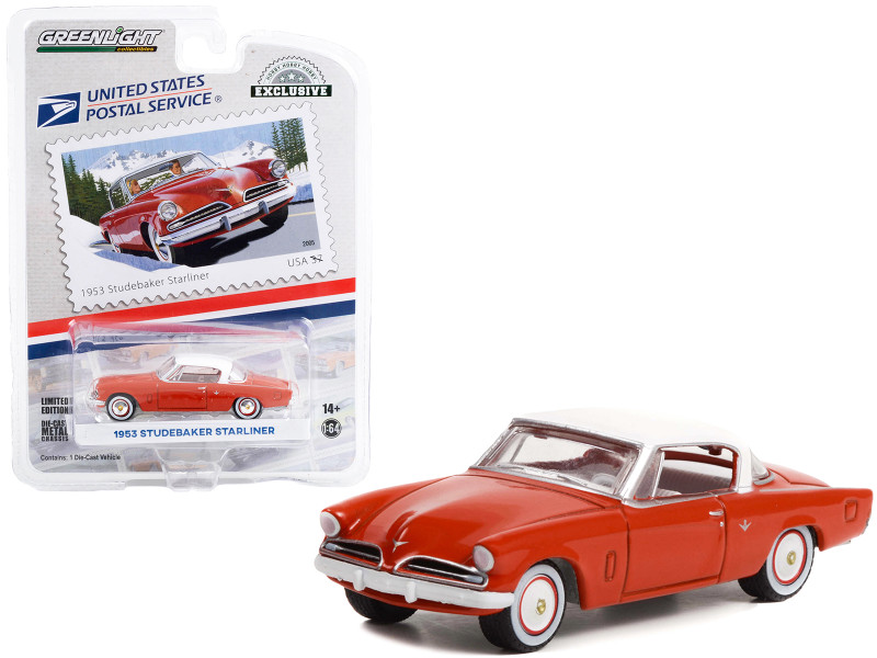 1953 Studebaker Starliner Red White Top USPS United States Postal Service America on the Move Hobby Exclusive Series 1/64 Diecast Model Car Greenlight 30361