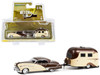 1949 Buick Roadmaster Hardtop Brown Tan Airstream 16' Bambi Brown Tan Hitch & Tow Series 26 1/64 Diecast Model Car Greenlight 32260A