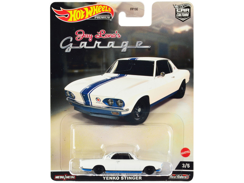 1966 Chevrolet Corvair Yenko Stinger White Blue Stripes Jay Leno’s Garage Diecast Model Car Hot Wheels HCJ84