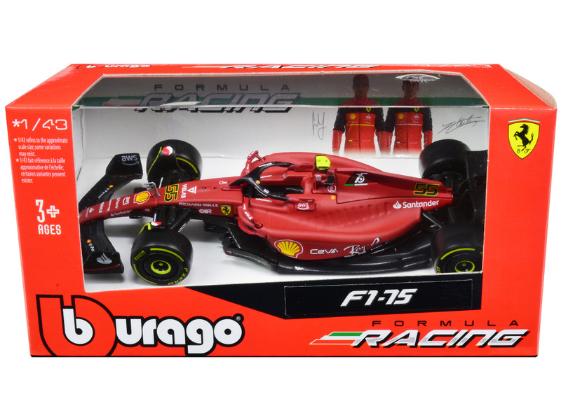 Ferrari F1-75 #55 Carlos Sainz Ferrari Racing Formula One F1 World Championship 2022 Formula Racing Series 1/43 Diecast Model Car Bburago 36832CS