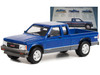 1991 GMC Sonoma Pickup Truck Blue Metallic Gray It's Not Just A Truck Anymore Vintage Ad Cars Series 8 1/64 Diecast Model Car Greenlight 39110F