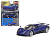 Pagani Zonda F Blu Argentina Blue Metallic Black Top Limited Edition 3000 pieces Worldwide 1/64 Diecast Model Car Mini GT MGT00408