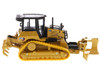 CAT Caterpillar D5 Track-Type Dozer Yellow Fine Grading Undercarriage Foldable Blade High Line Series 1/87 HO Scale Diecast Model Diecast Masters 85953