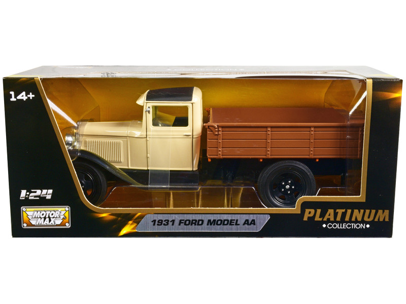 1931 Ford Model AA Pickup Truck Cream Black Platinum Collection Series 1/24 Diecast Model Car Motormax 79377