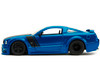 2006 Ford Mustang GT Blue Metallic Matt Black Hood Stripes Bigtime Muscle Series 1/24 Diecast Model Car Jada 34195