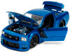 2006 Ford Mustang GT Blue Metallic Matt Black Hood Stripes Bigtime Muscle Series 1/24 Diecast Model Car Jada 34195