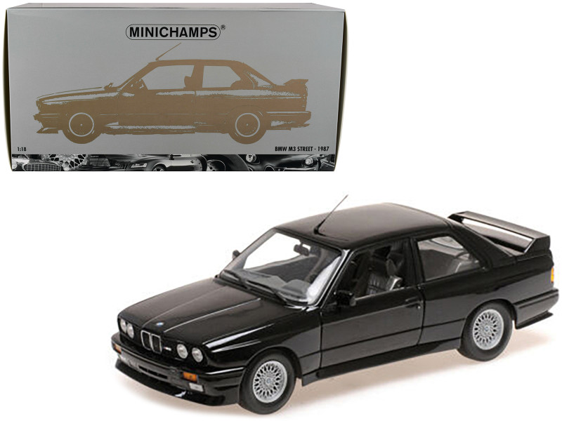 1987 BMW M3 Street Black Metallic 1/18 Diecast Model Car Minichamps 180020306