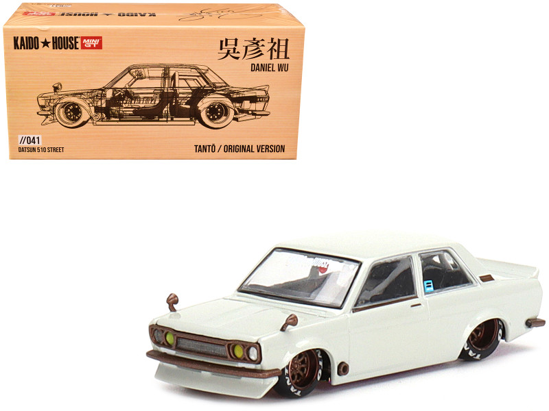 Datsun 510 Street Tanto V1 White Designed by Jun Imai Daniel Wu x Kaido House Special 1/64 Diecast Model Car True Scale Miniatures KHMG041