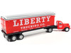1941-1946 Chevrolet Truck Trailer Set Liberty Trucking Co. Red 1/87 HO Scale Model Classic Metal Works 31204