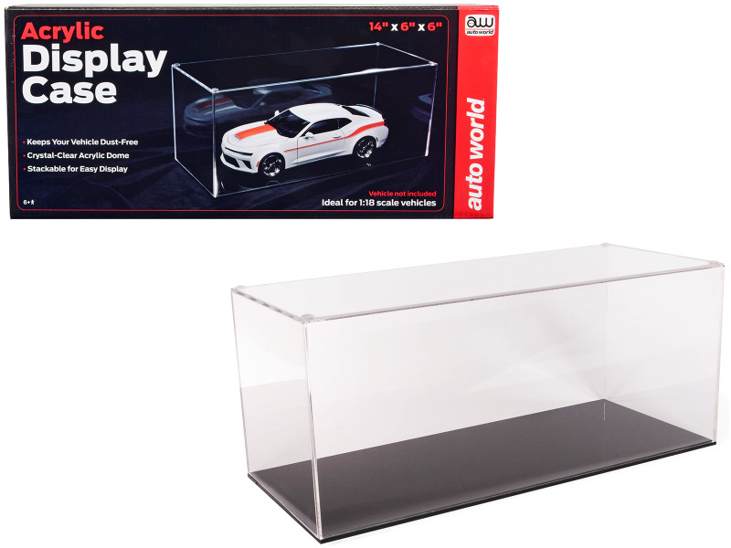 Acrylic Collectible Display Show Case 1/18 Scale Model Cars Auto World AWDC024