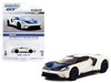 2022 Ford GT 1964 Prototype Heritage Edition White Metallic Blue Hood Stripe Hobby Exclusive Series 1/64 Diecast Model Car Greenlight 30344