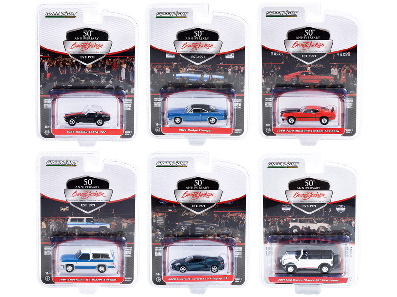 Barrett Jackson Scottsdale Edition Set 6 Cars Series 11 1/64 Diecast Model Cars Greenlight 37270