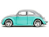 1959 Volkswagen Beetle Gray Light Blue Punch Buggy Series 1/24 Diecast Model Car Jada 34229