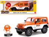 2017 Jeep Wrangler Orange Metallic White Orange M&M Diecast Figure M&M's Hollywood Rides Series 1/24 Diecast Model Car Jada 34401