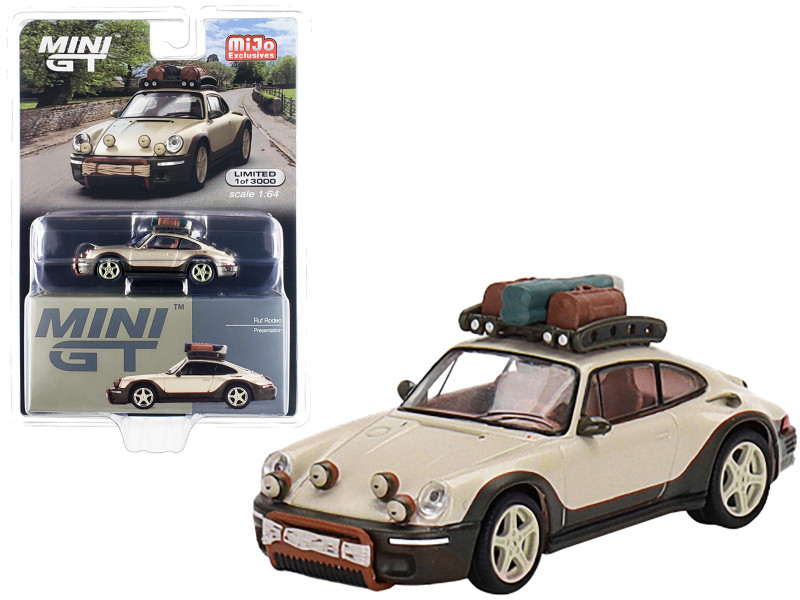 RUF Rodeo Presentation Gold Metallic Brown Roof Rack and Accessories Limited Edition 3000 Worldwide 1/64 Diecast Model Car True Scale Miniatures MGT00421