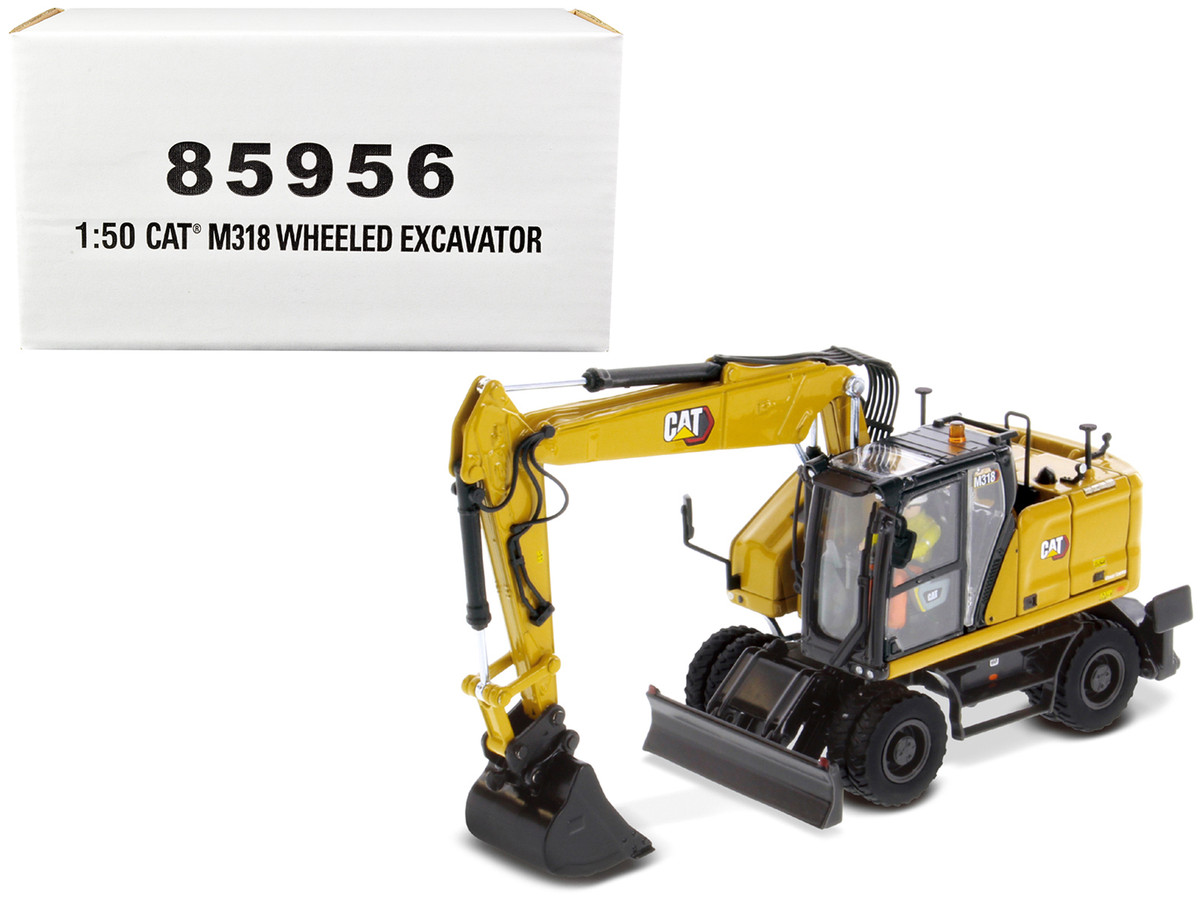 CAT Caterpillar M318 Wheeled Excavator Yellow with Operator 