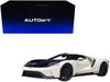 Ford GT Heritage Edition Prototype Wimbledon White Antimatter Blue Hood Stripe 1/18 Model Car Autoart 72926