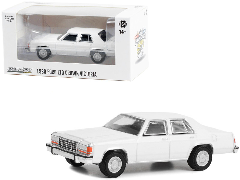 1980-1991 Ford LTD Crown Victoria Police White Hot Pursuit Hobby Exclusive Series 1/64 Diecast Model Car Greenlight 43007