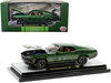 1970 Ford Mustang Mach 1 428 Green Metallic with Light Green Hood Limited Edition to 6550 pieces Worldwide 1/24 Diecast Model Car M2 Machines 40300-100A