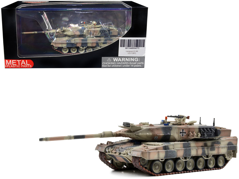 German Kampfpanzer Leopard 2A6 Main Battle Tank Mixed European Camouflage 1/72 Diecast Model Panzerkampf 12173PC