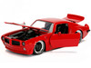1972 Pontiac Firebird Red with Black Hood Stripe Bigtime Muscle Series 1/24 Diecast Model Car Jada 99582