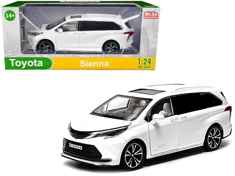 Toyota Sienna Minivan White 1/24 Diecast Model Car Motormax H08111WH