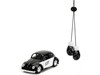 1959 Volkswagen Beetle Punch Buggy Black and White and Boxing Gloves Accessory Punch Buggy Series 1/32 Diecast Model Car Jada 34233