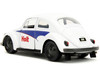 1959 Volkswagen Beetle Holt White with Blue Graphics and Boxing Gloves Accessory Punch Buggy Series 1/32 Diecast Model Car Jada 34237