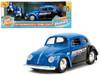 1959 Volkswagen Beetle Spirit3 Racing Blue and Black and Boxing Gloves Accessory Punch Buggy Series 1/32 Diecast Model Car Jada JA34234