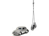 1959 Volkswagen Beetle Gray Metallic with Silver Flames and Boxing Gloves Accessory Punch Buggy Series 1/32 Diecast Model Car Jada JA34235