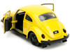 1959 Volkswagen Beetle Yellow with Black Graphics and Boxing Gloves Accessory Punch Buggy Series 1/32 Diecast Model Car Jada 34238