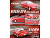 Nissan Skyline GT-R R33 Nismo 400R RHD Right Hand Drive Super Clear Red II with Silver Stripes 1/64 Diecast Model Car Inno Models IN64-400R-SCR