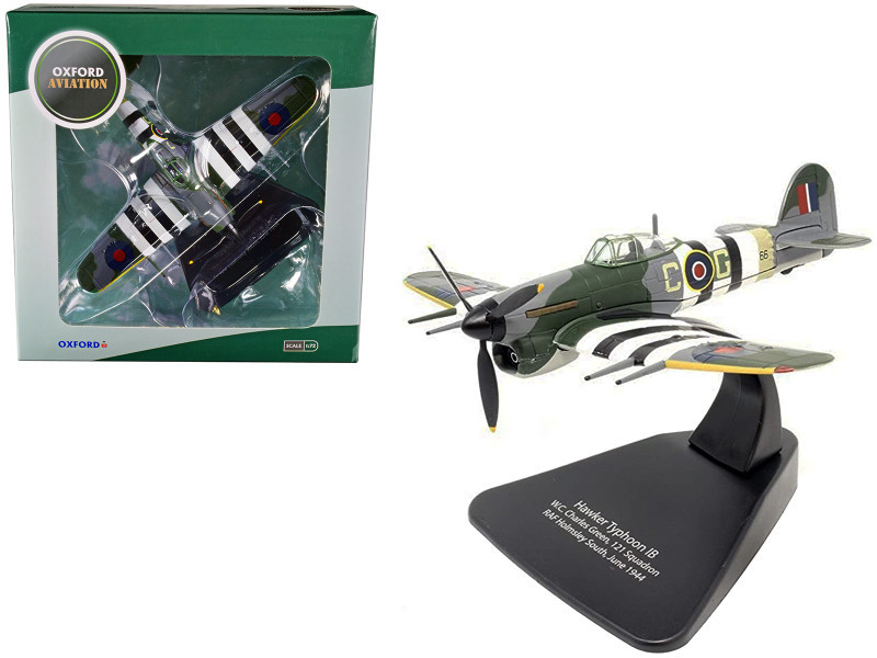 Hawker Typhoon 1B War Plane W C Charles Green 121 Squadron RAF Holmsley South June 1944 Oxford Aviation Series 1/72 Diecast Model Airplane Oxford Diecast AC100